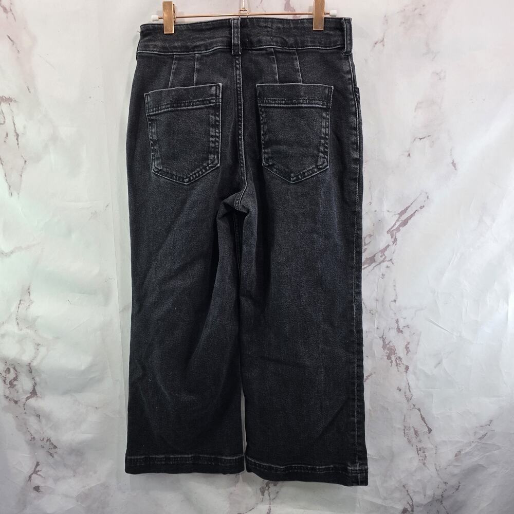 Pilcro Jeans Womens 25 Black Skipper High Rise Wide Leg Denim Anthropologie